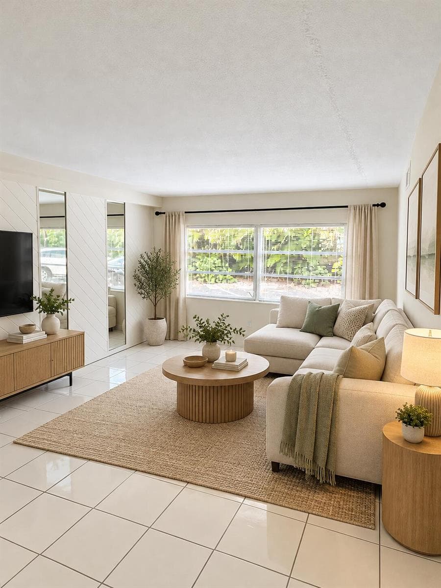 virtually staged living room
