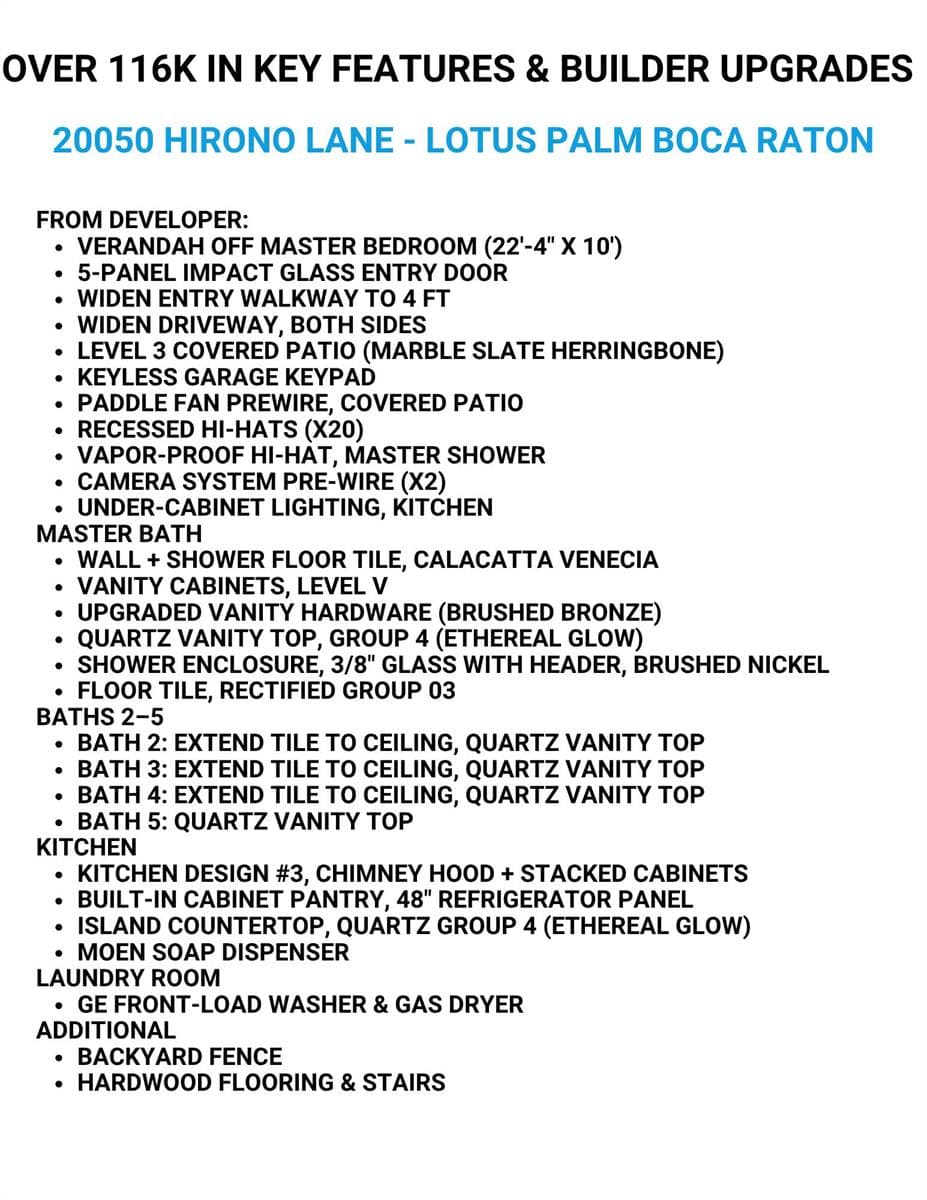LIST OF IMPROVEMENTS (2)