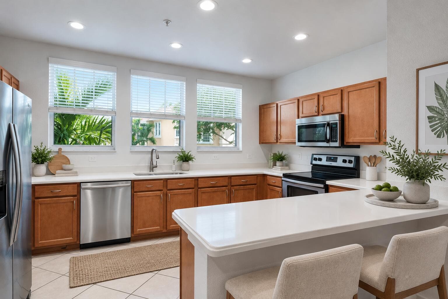 Bright Modern Kitchen with Greenery