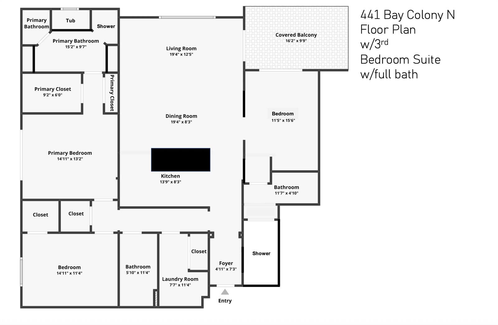 441 Bay Colony Floor Plan w-3rd bed suit
