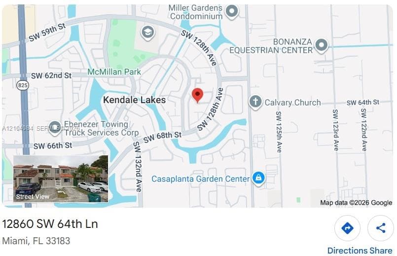 Property Location Map. Indicating the geographic coordinates of the property