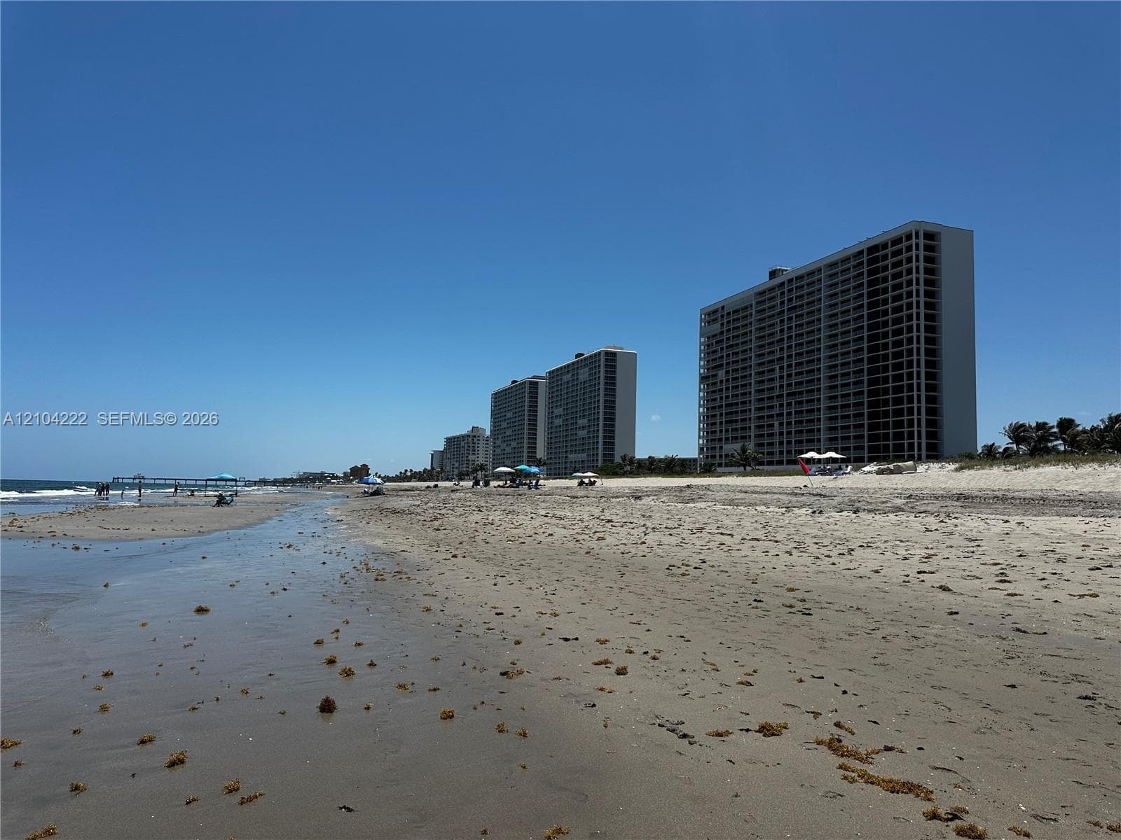 Sandy shoreline featuring direct oceanfront access