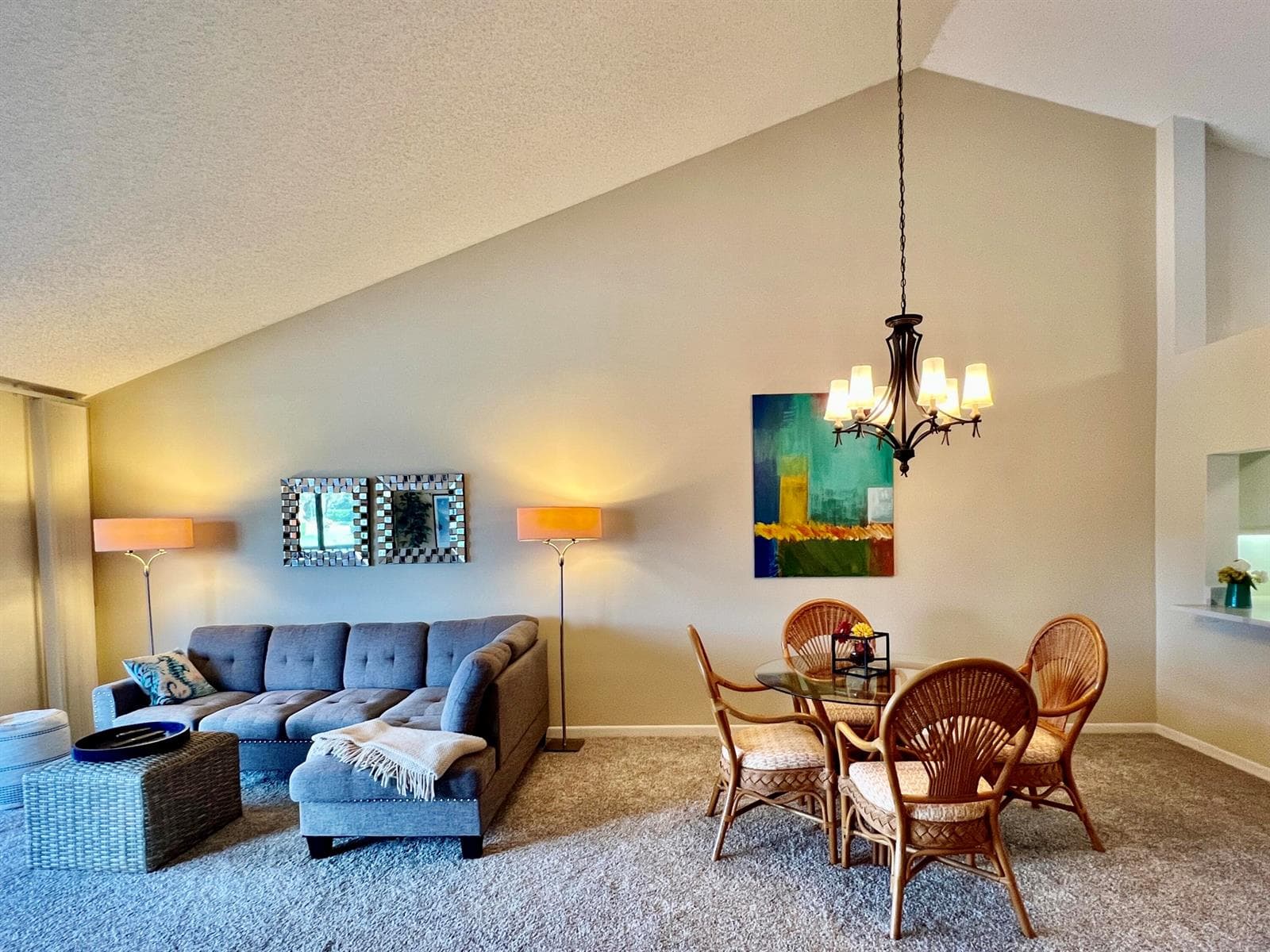 Living room-high vaulted ceiling