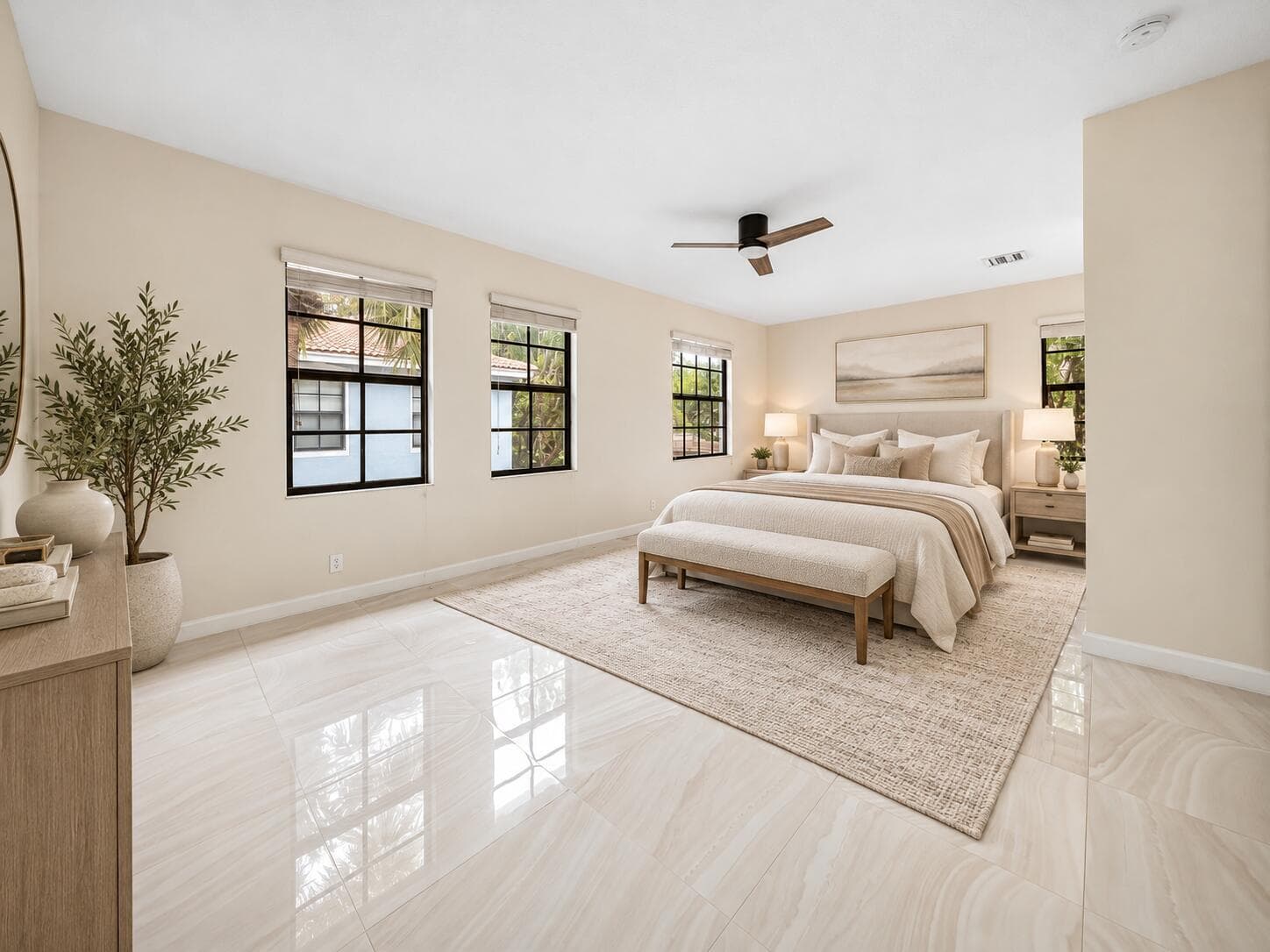 Primary Bedroom staged