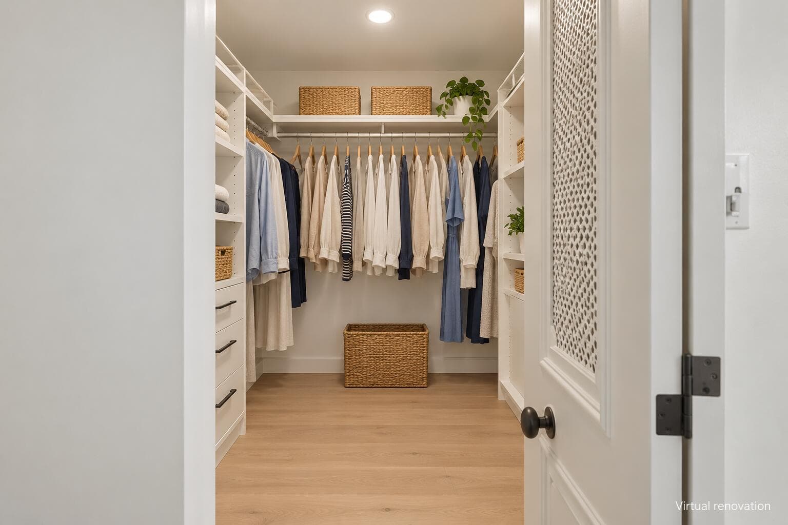 Modern pale oak closet makeover-8