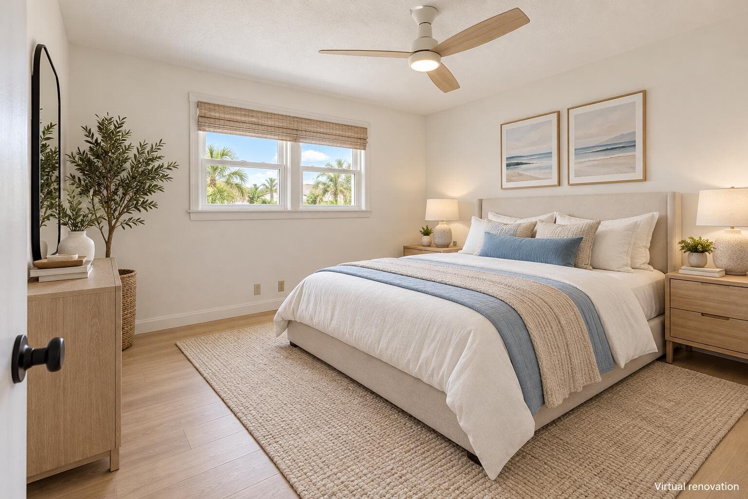 Modern blue bedroom renovation-9