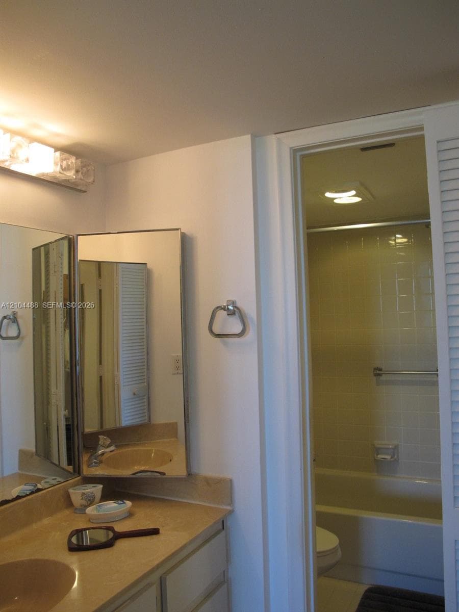 Vanity. bath and shower