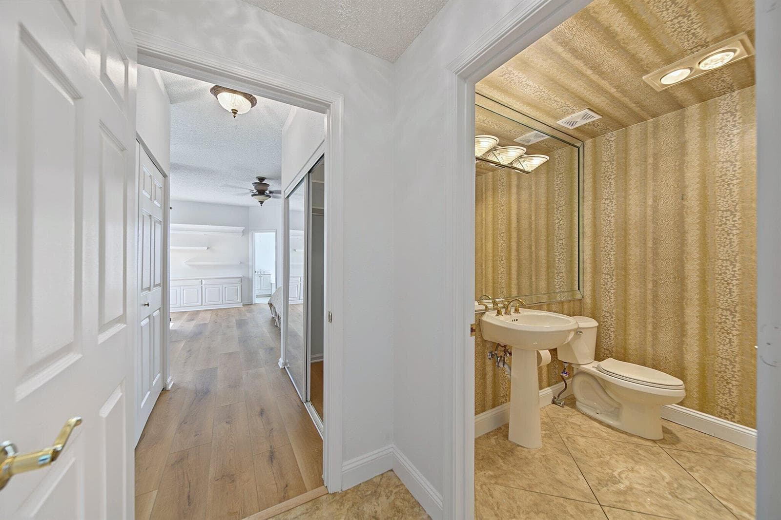 Half bath near downstairs bedroom