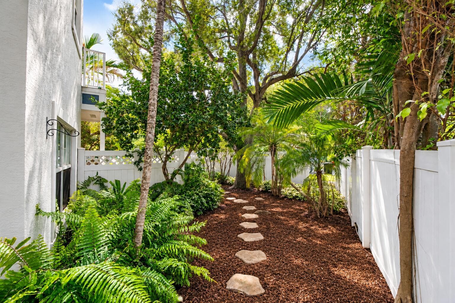 Lush Tropical Mulch Garden Path