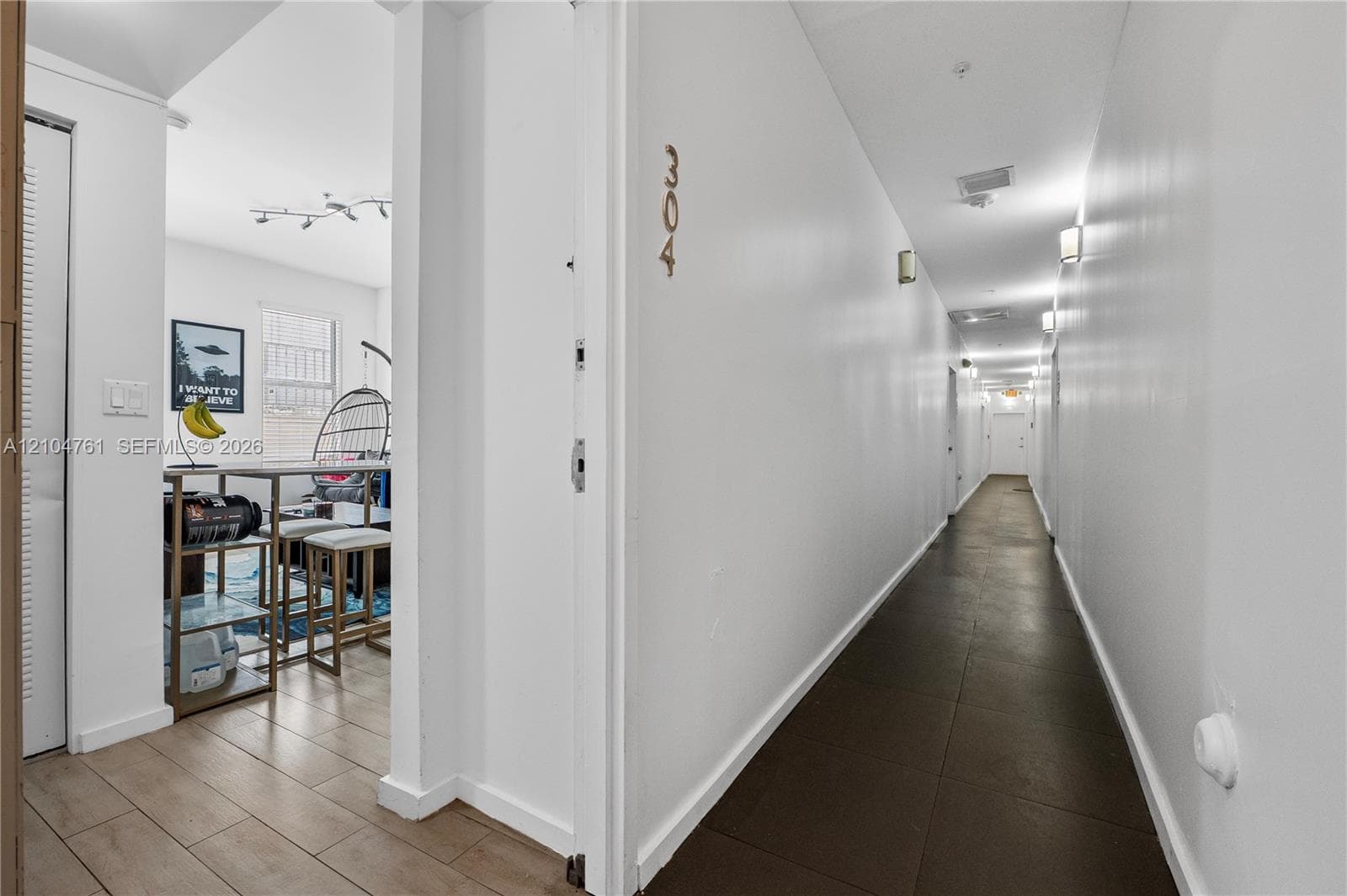 Your corner unit entrance down a clean hallways in a marvelously maintained building