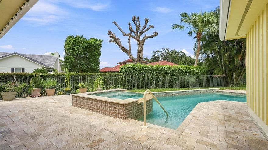 Travertine Patio & Heated Pool