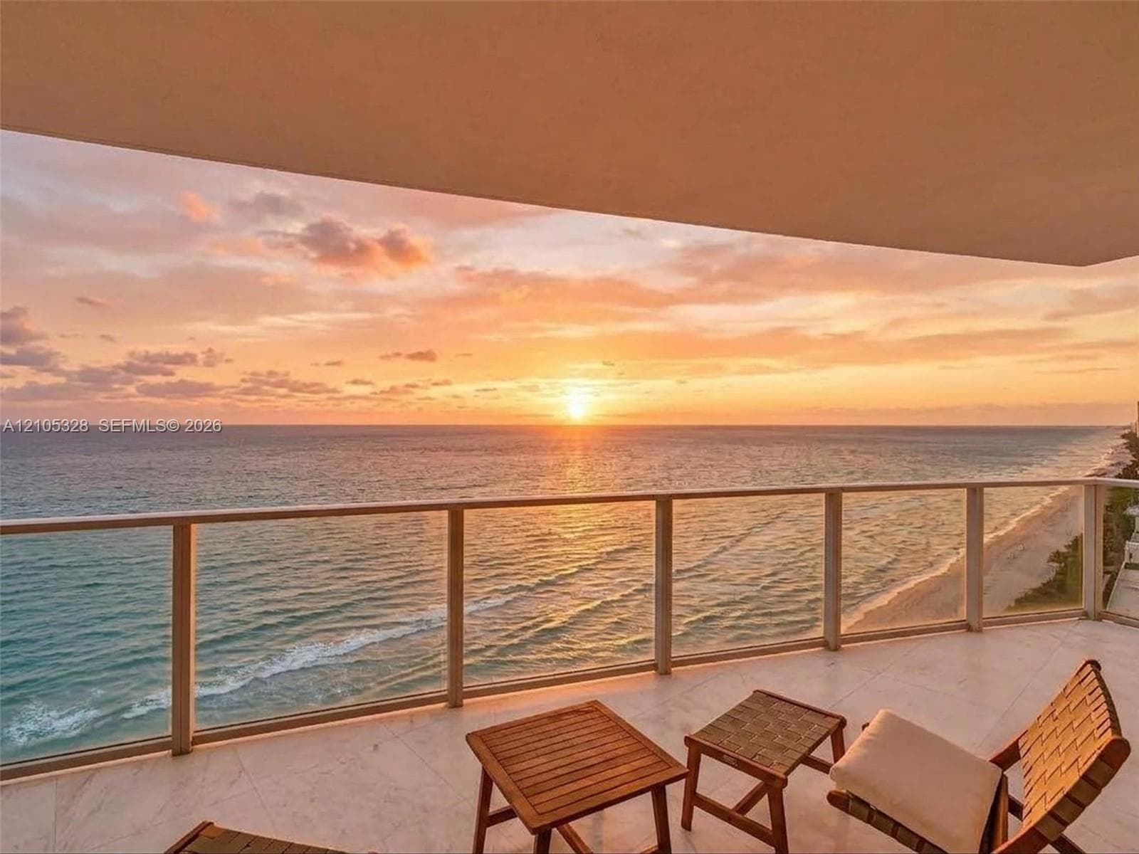 Enjoy breathtaking sunrise views from your private balcony.