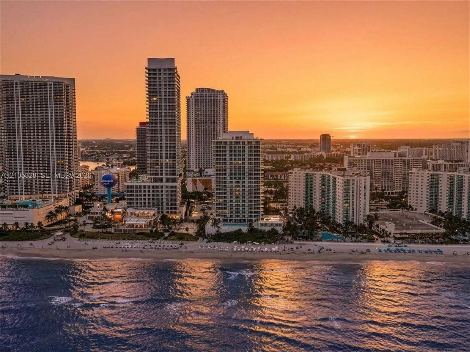 Panoramic coastal views showcasing Hollywood's luxury oceanfront skyline, pristine sandy beaches, and the Atlantic Ocean.
