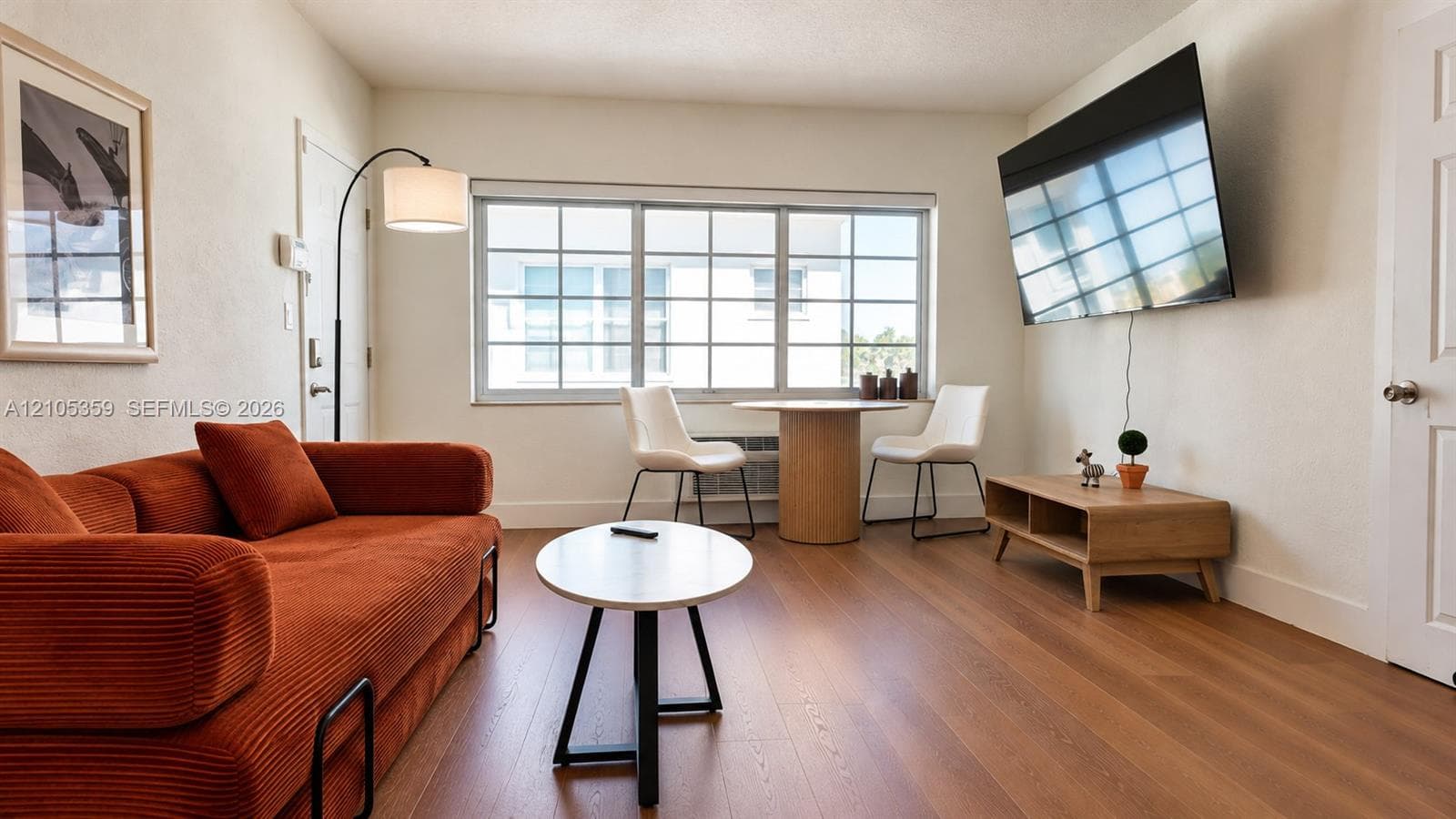 Wood-finish flooring throughout
