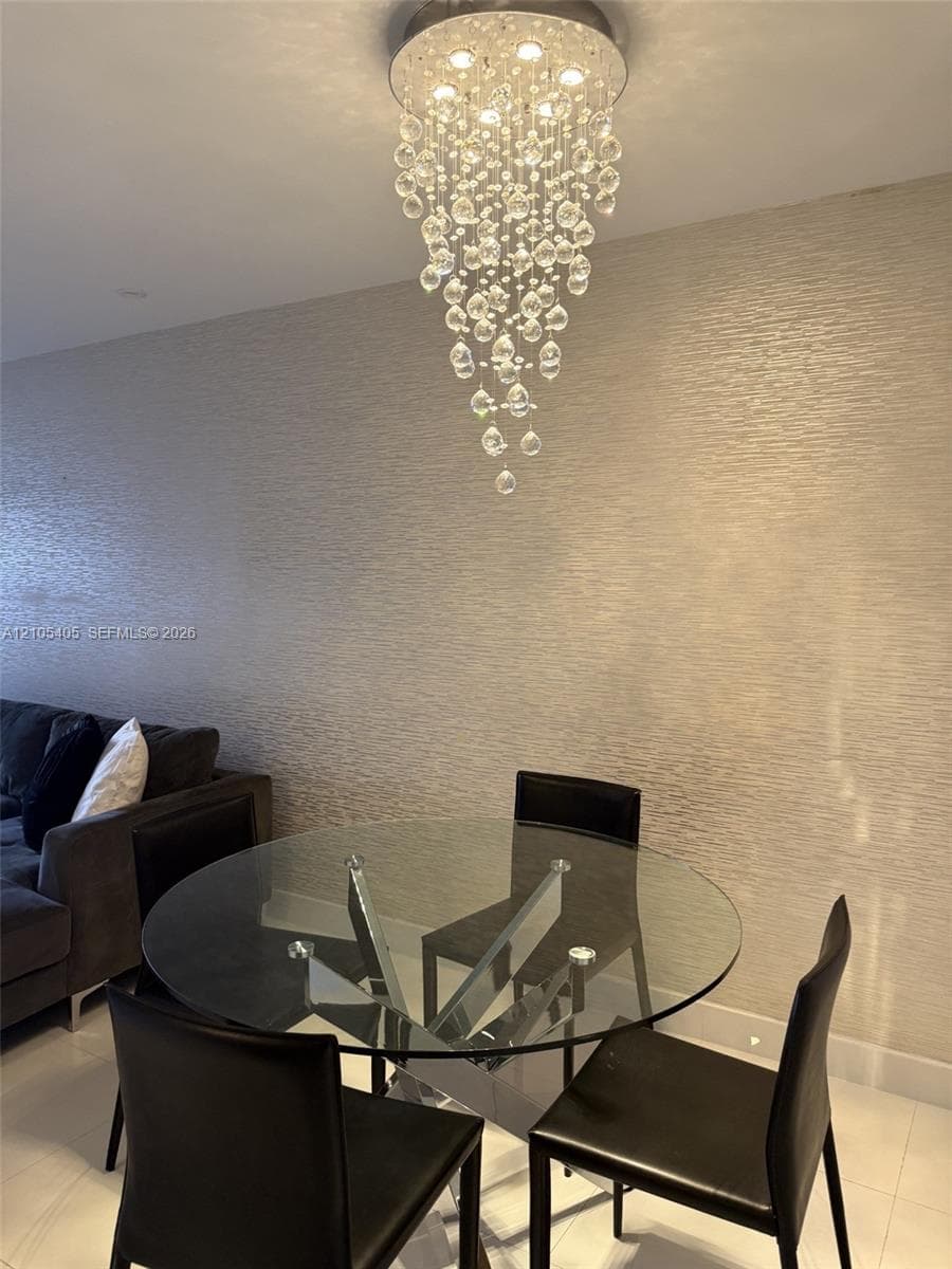 Recessed crystal chandelier