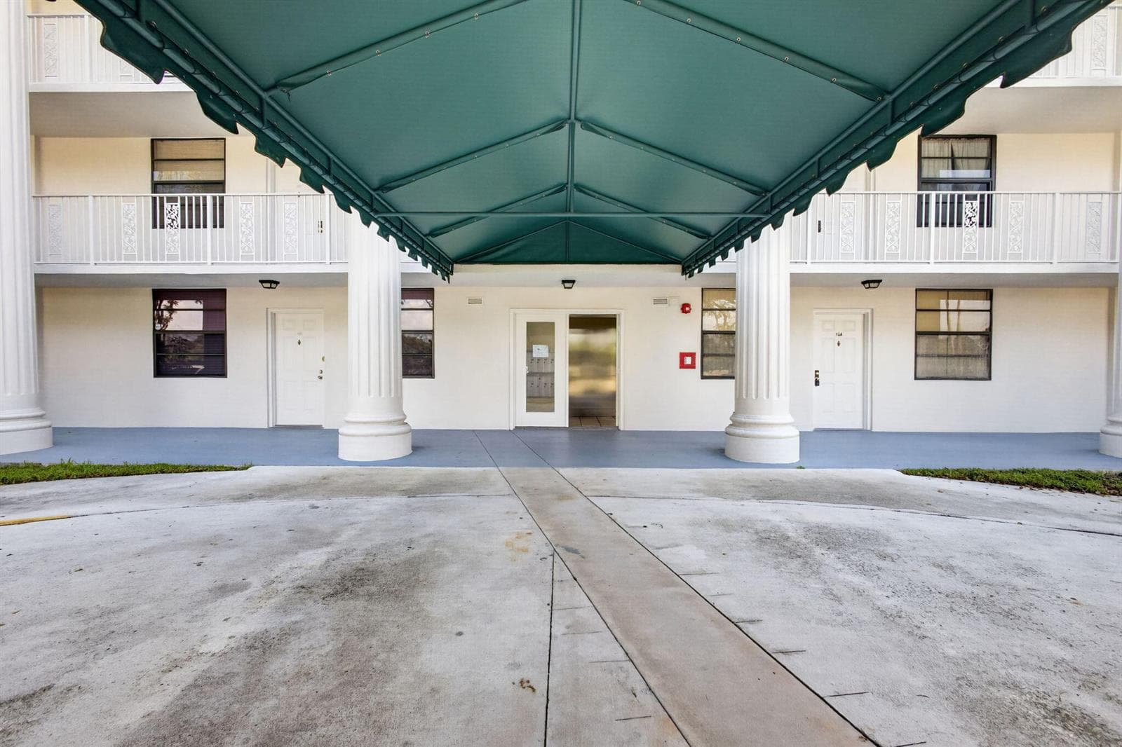 Awning over entrance