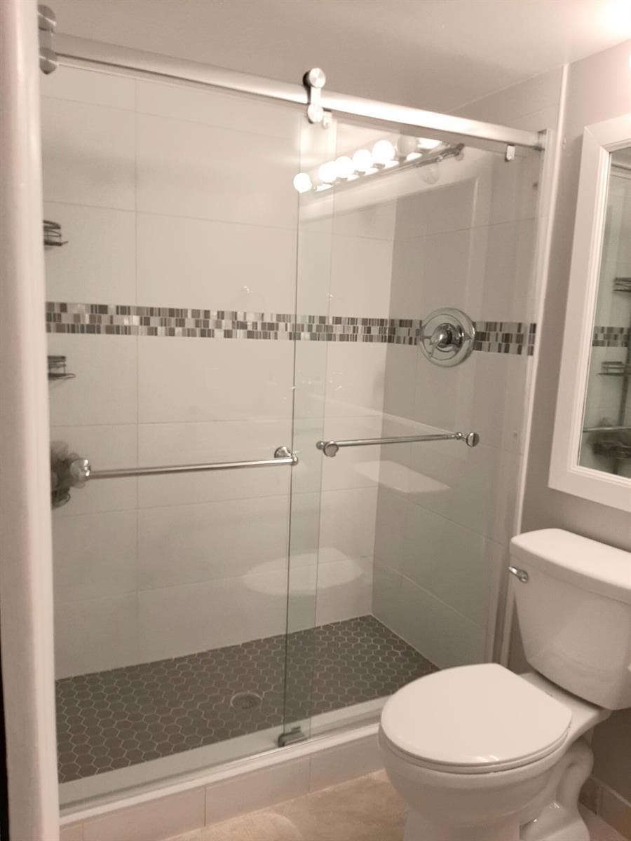 walk in shower guest bath