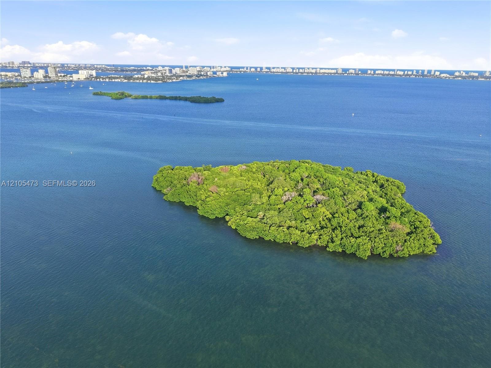 Private island property surrounded by expansive water