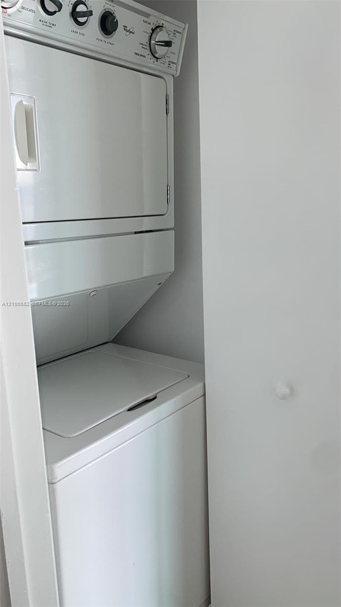 Stackable white washer and dryer unit