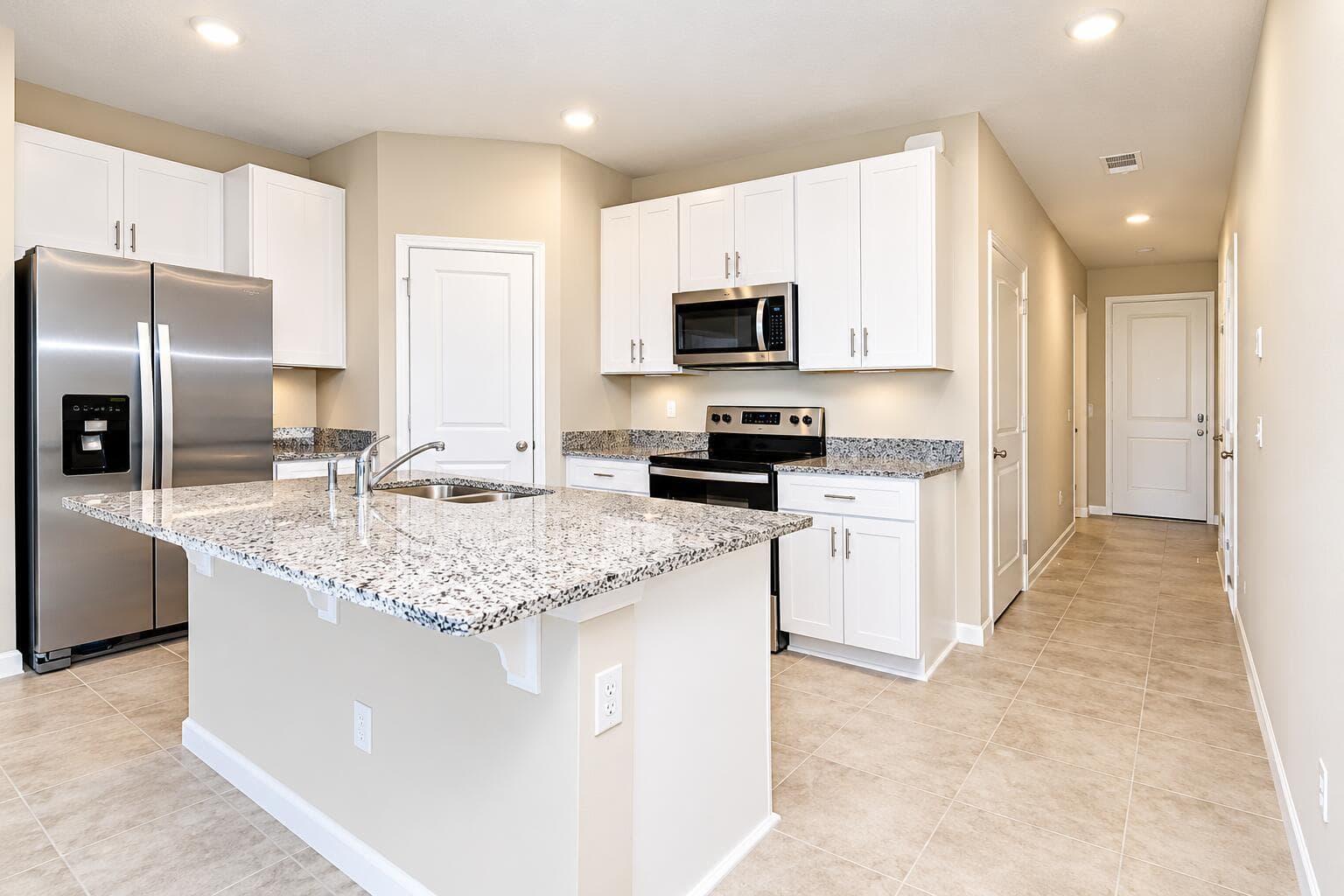 Modern Kitchen and Bright Hallway