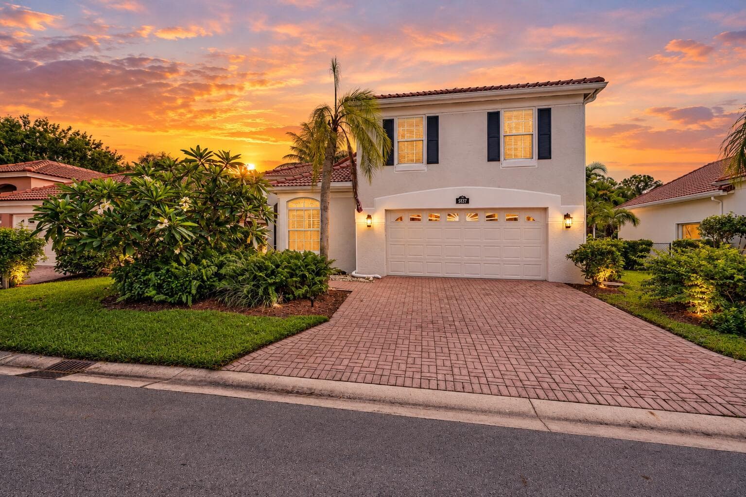 Mediterranean Home at Sunset