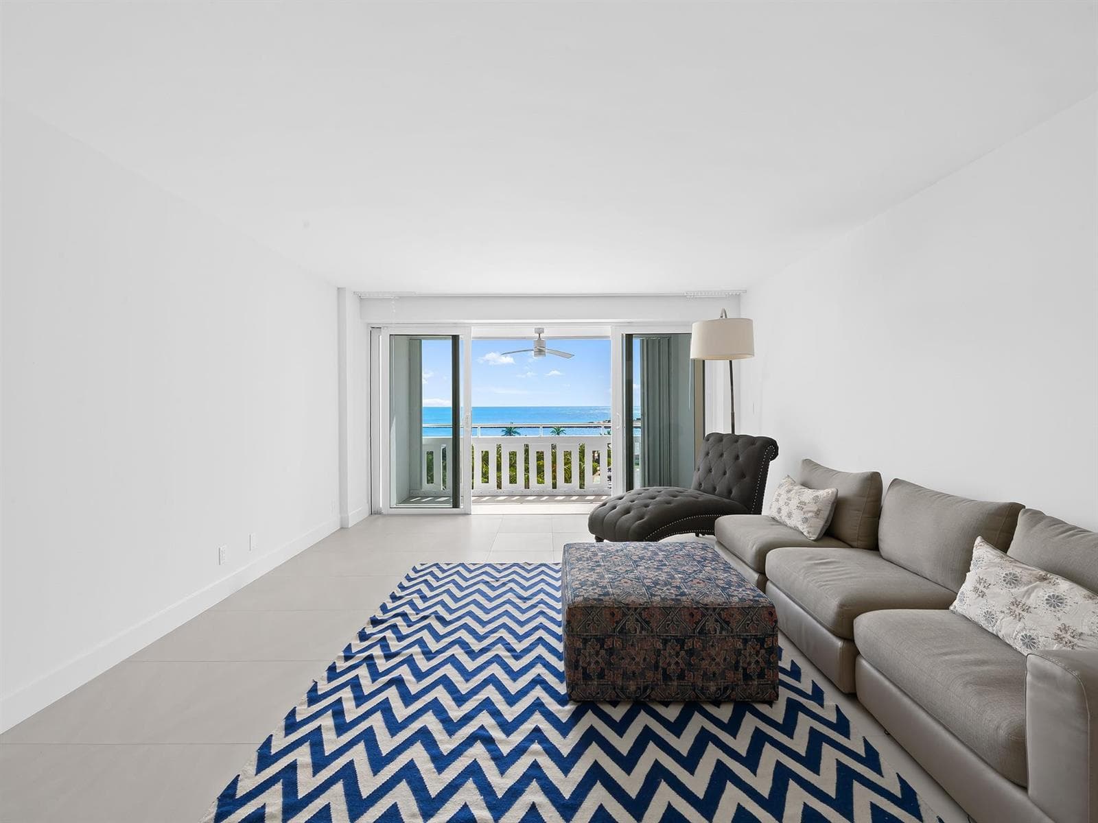 Virtually Staged Coastal Living Space