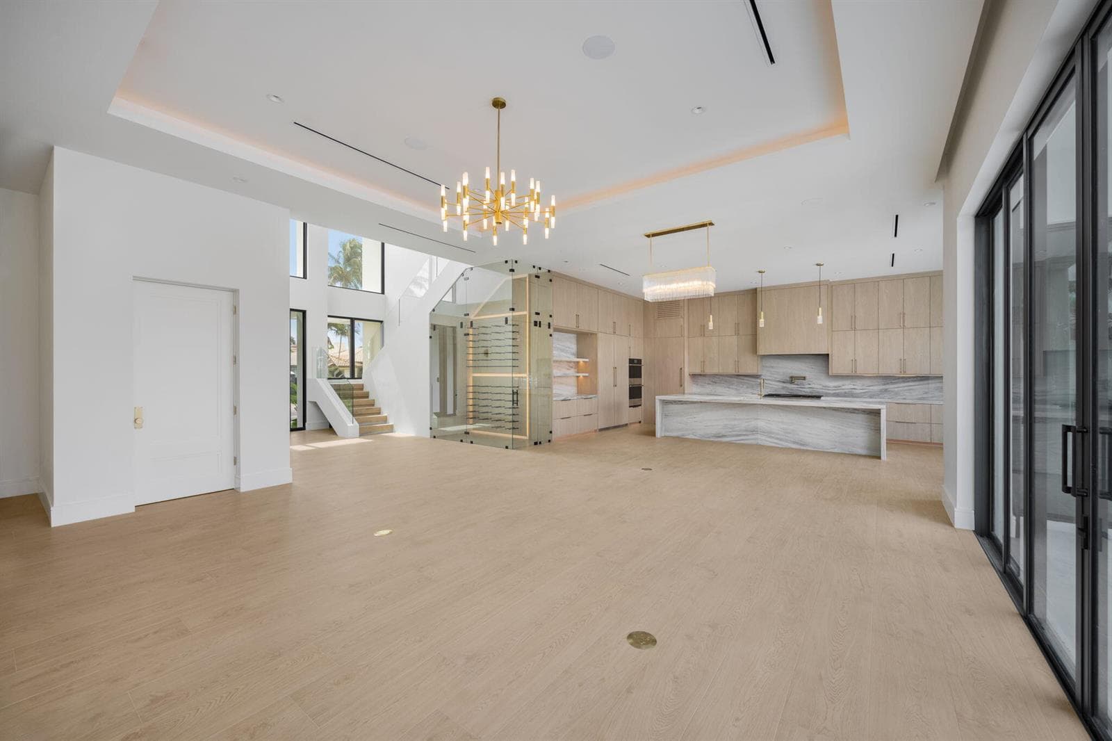 living looking at dining kitchen