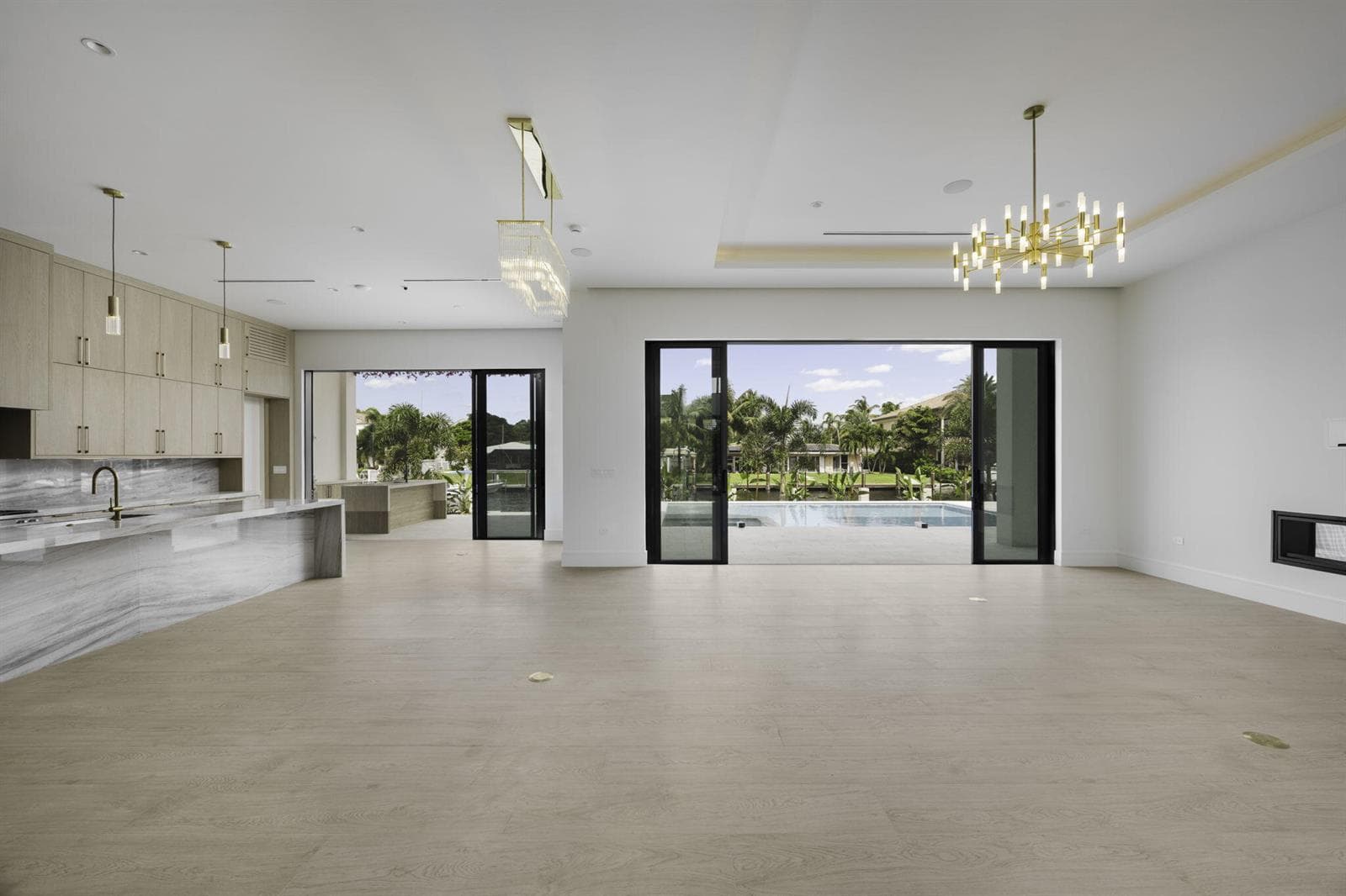 foyer looking at living dining outdoors