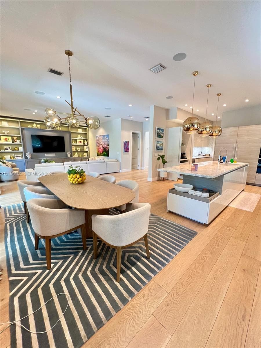 large with a built in bar close by