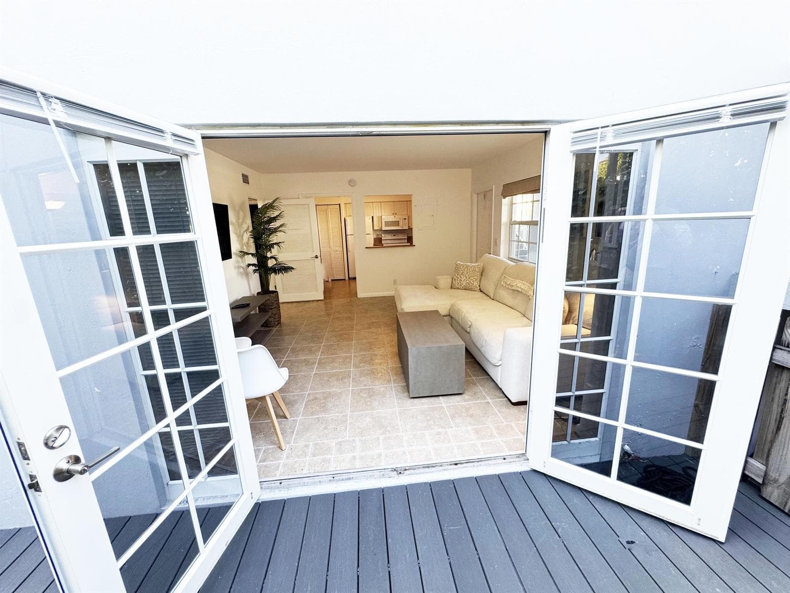Outside into Living Room