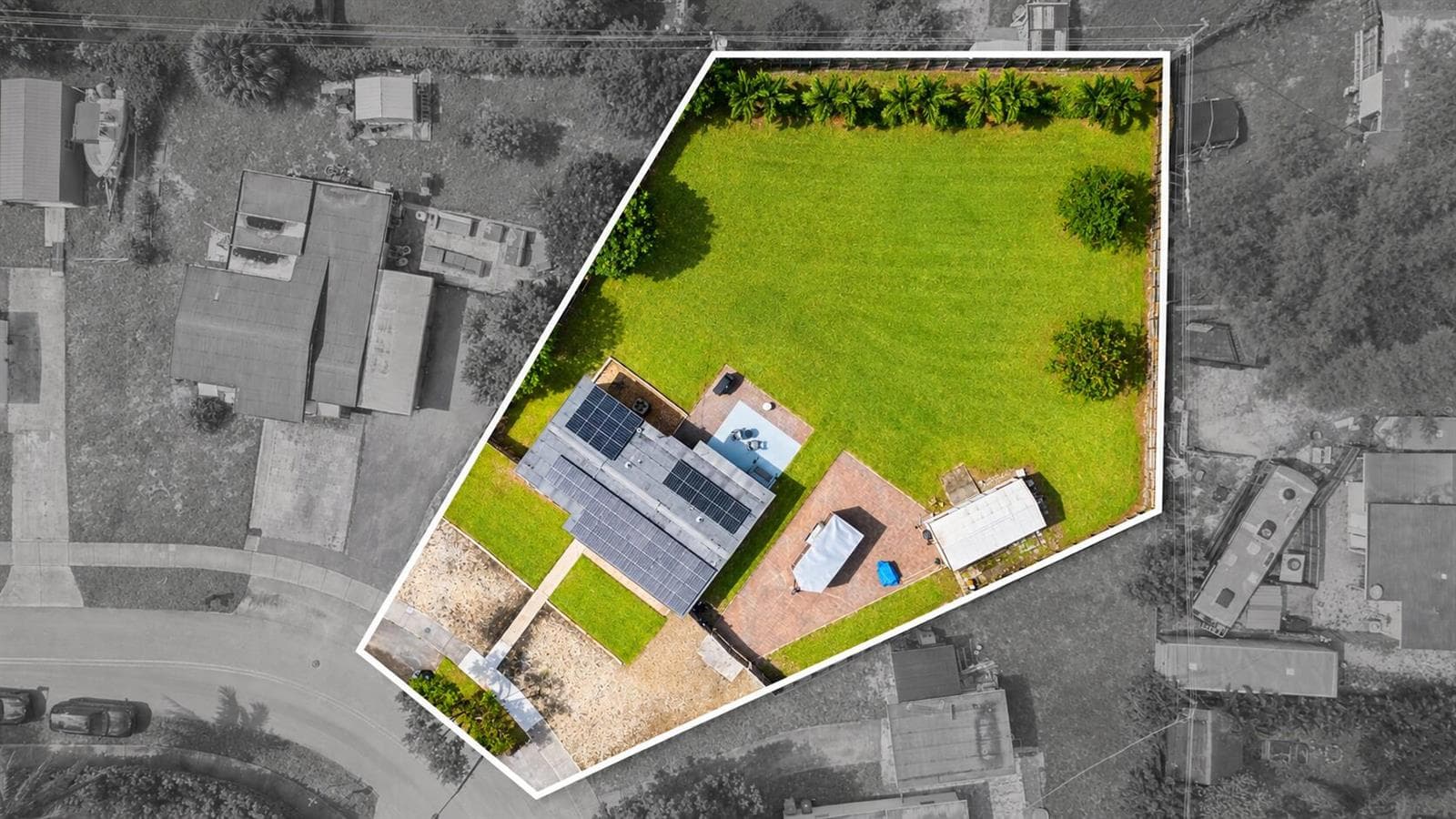 aerial drone with grey-out