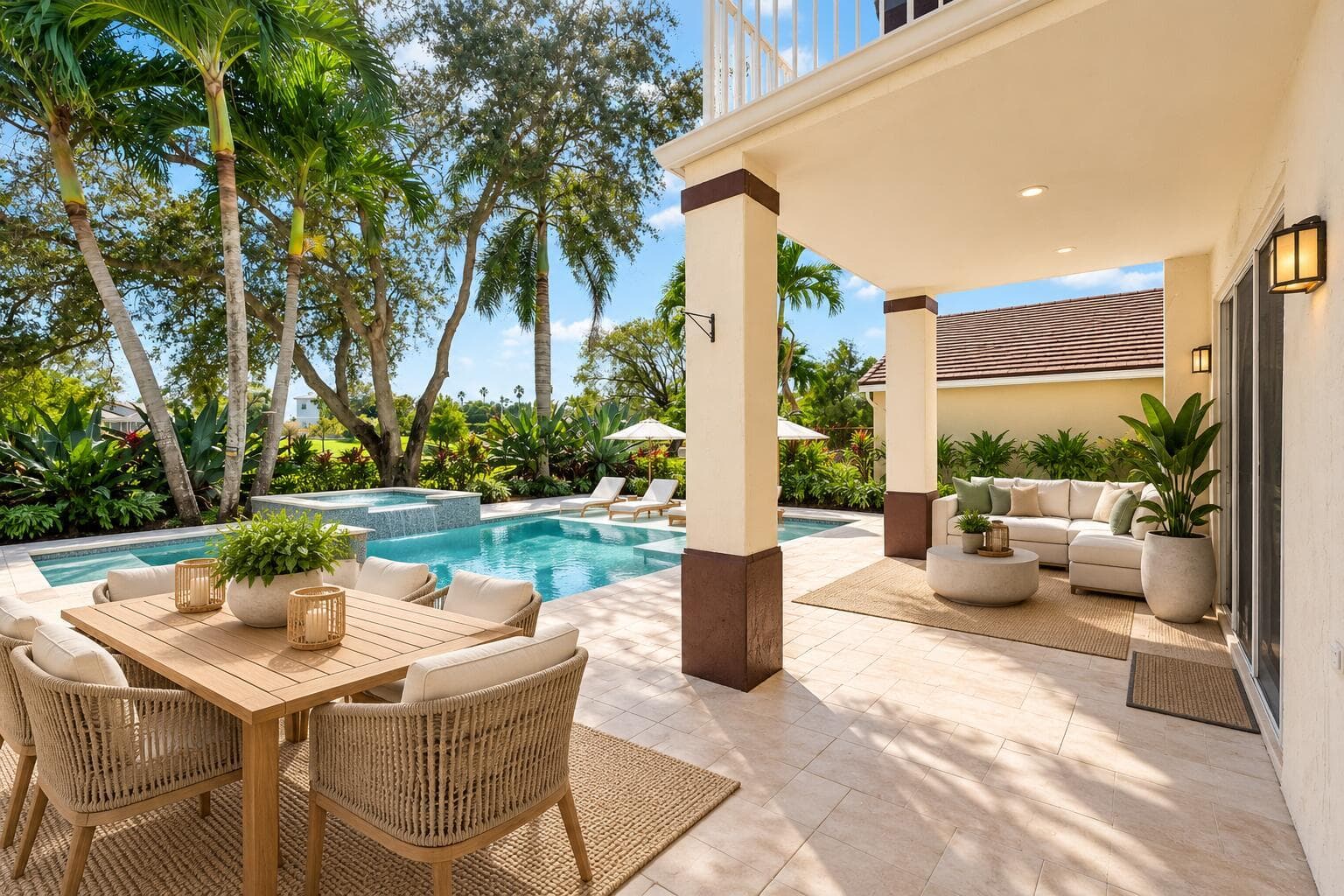 Modern Tropical Poolside Patio Retreat
