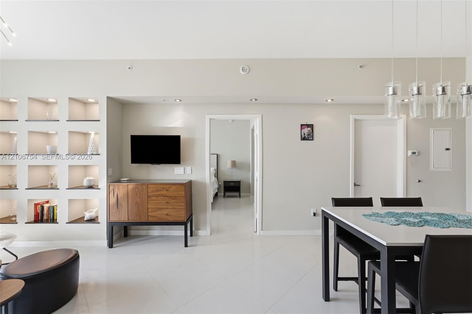 Built-in shelving with integrated lighting