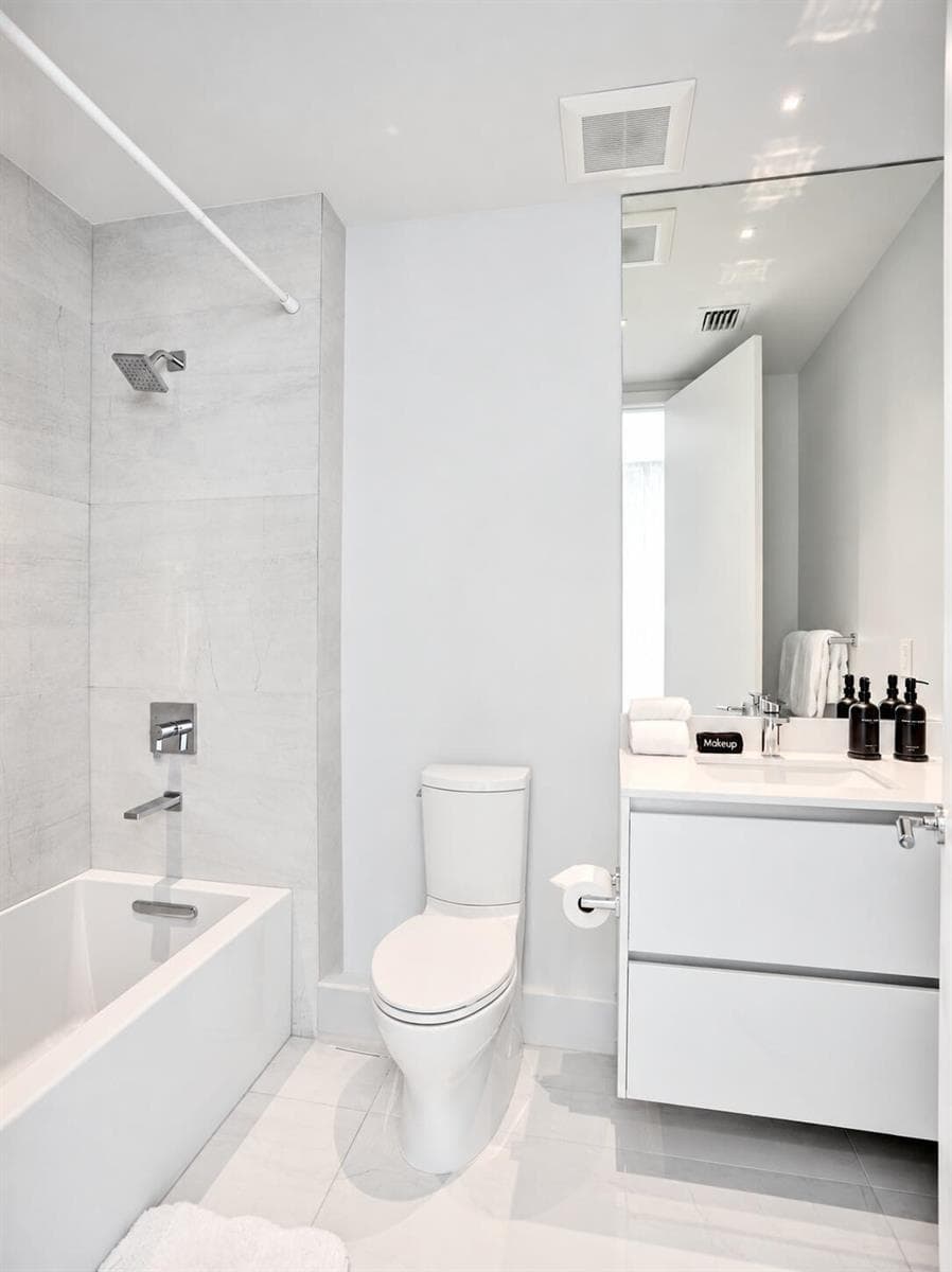 Bright Minimalist White Bathroom