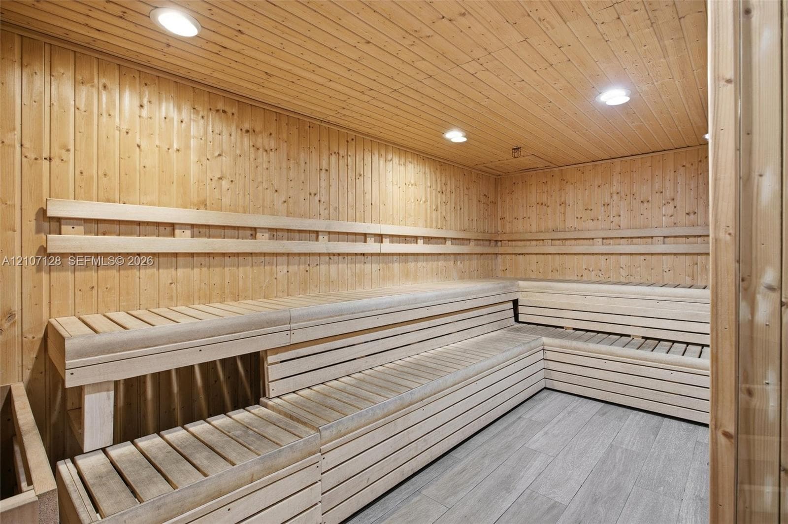 Large, modern sauna