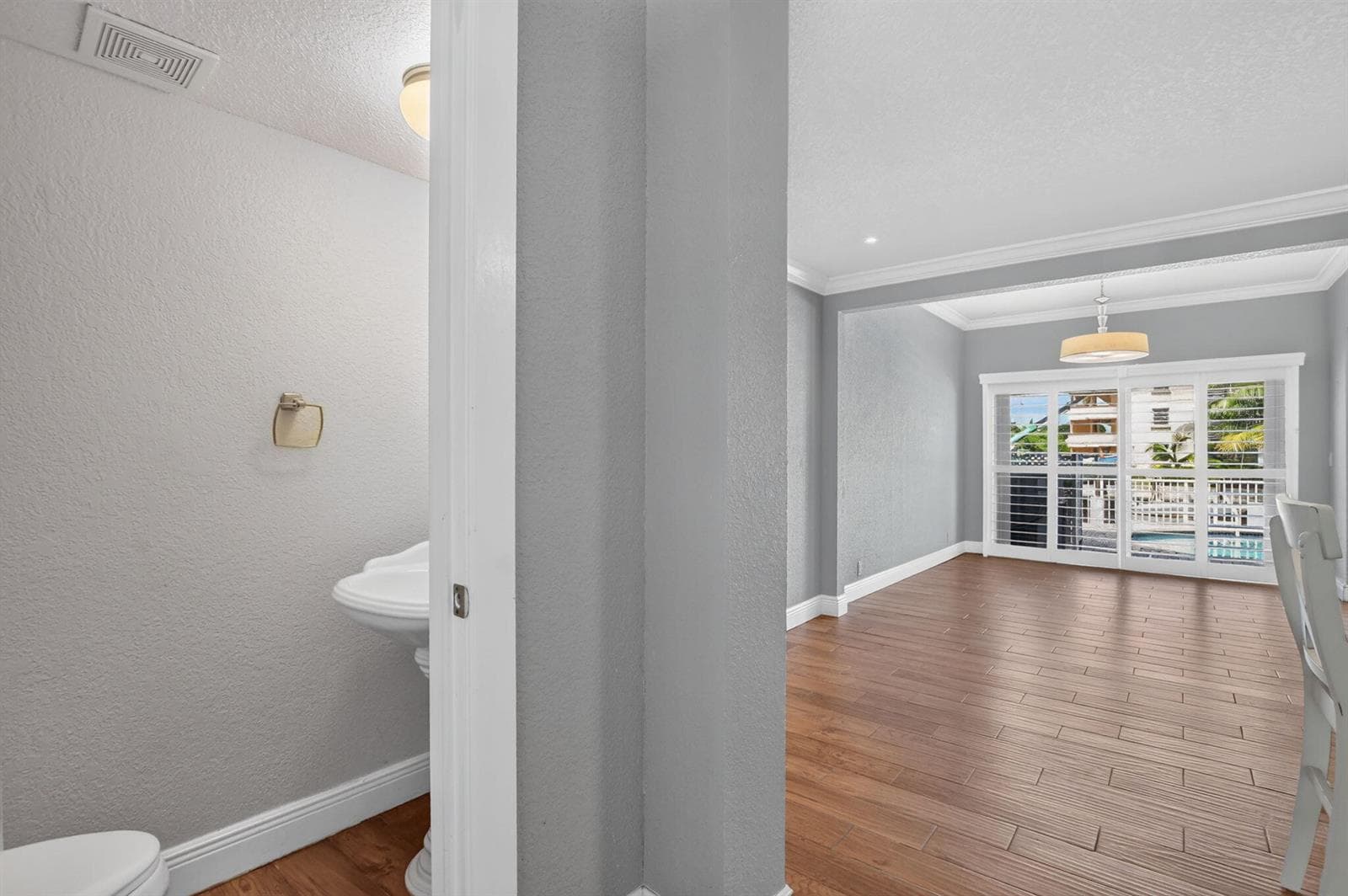 Living Area & Powder Room