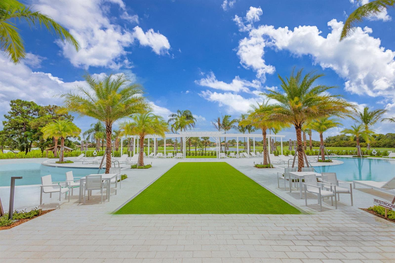 between pools