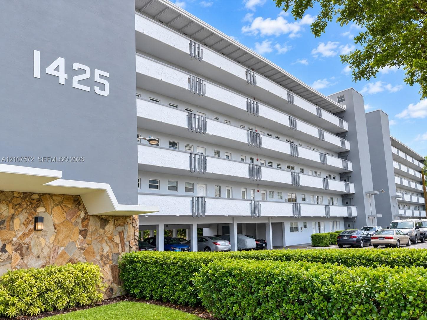 Multi-story exterior facade
