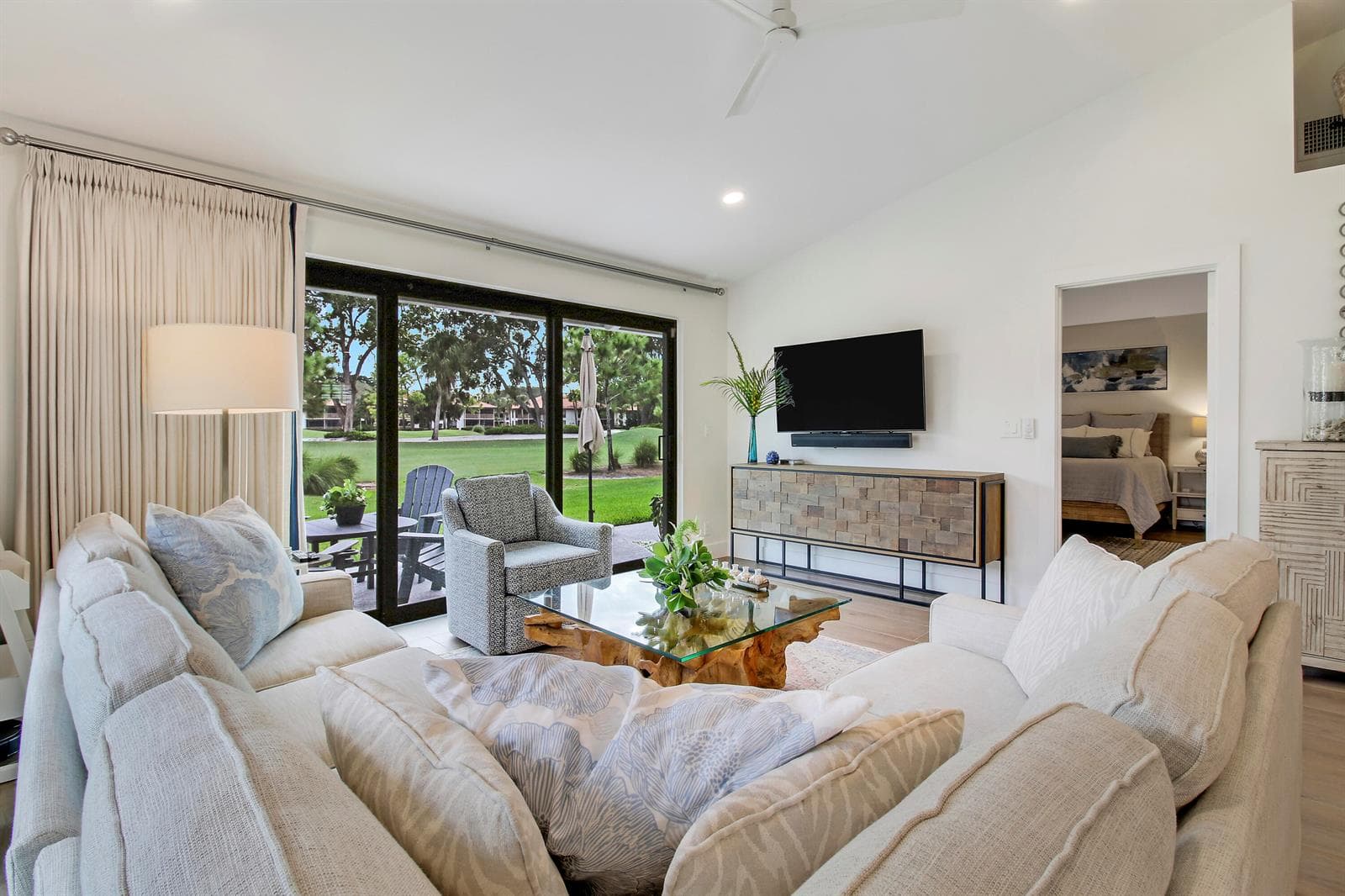 Ceiling fans in each room.