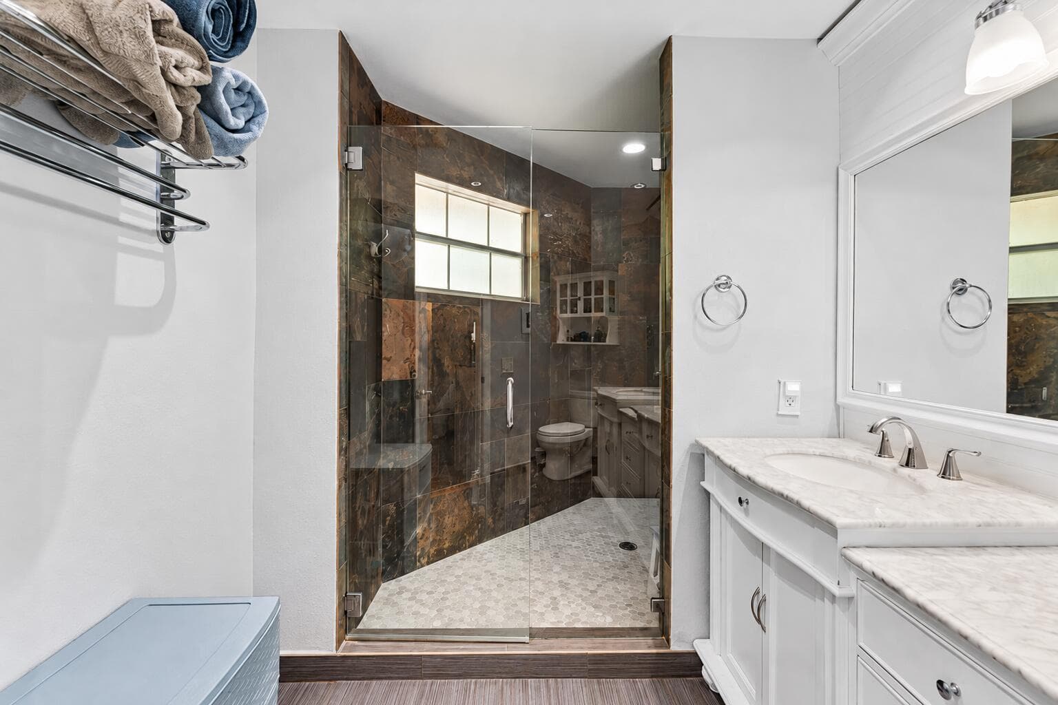 Crisp Contemporary Walk-In Shower Bathro
