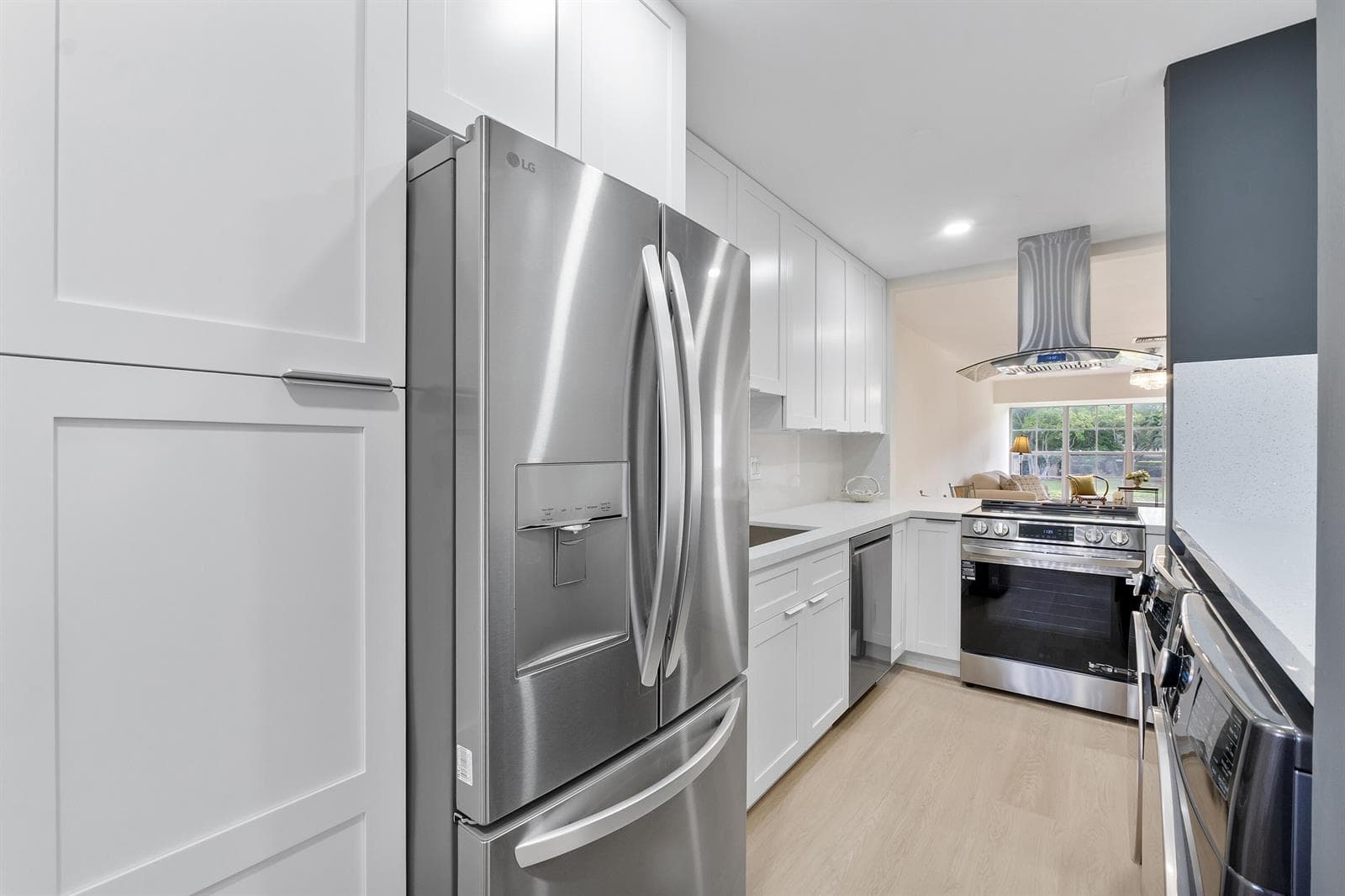 White soft close cabinets