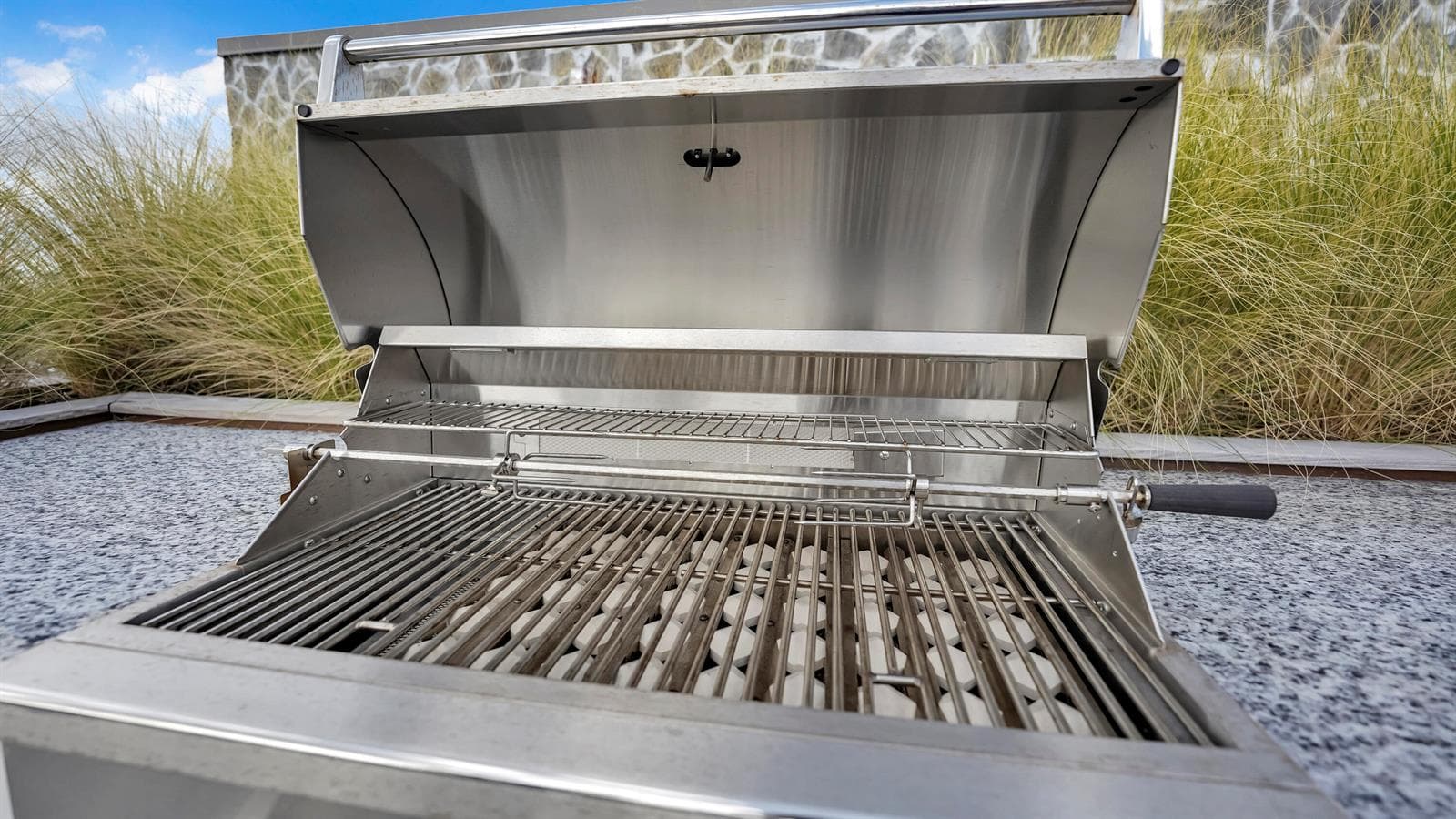 Private rooftop terrace gas grill