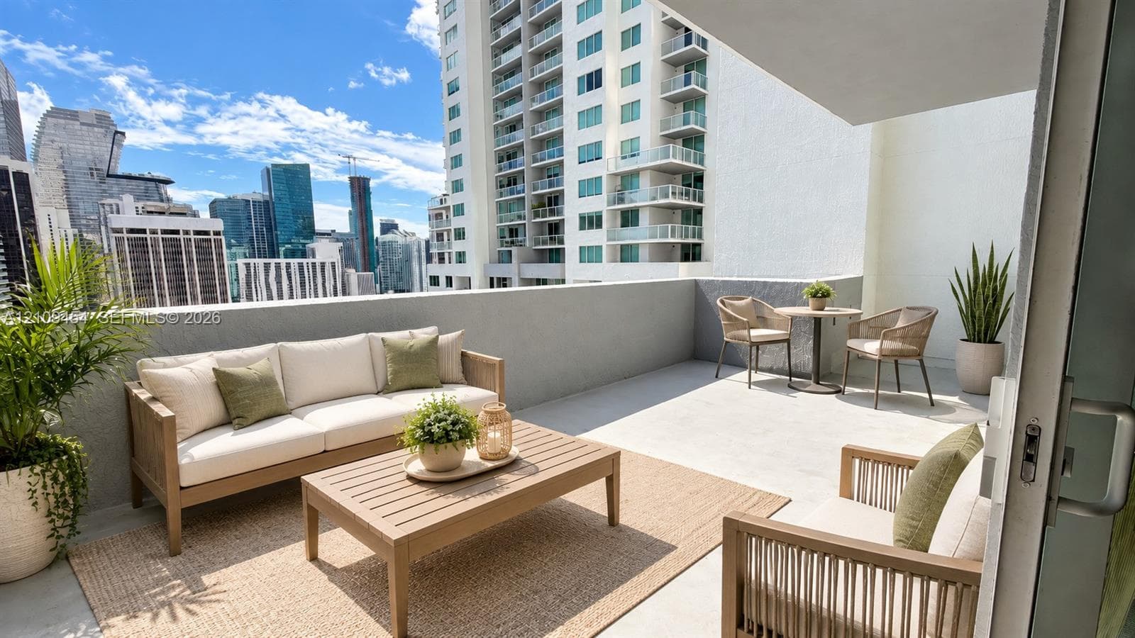 Virtually staged balcony