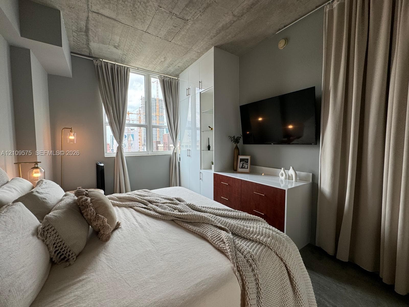 Bedroom features plenty of storage