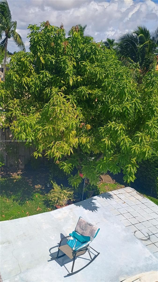 Backyard featuring a paved patio and mature landscaping