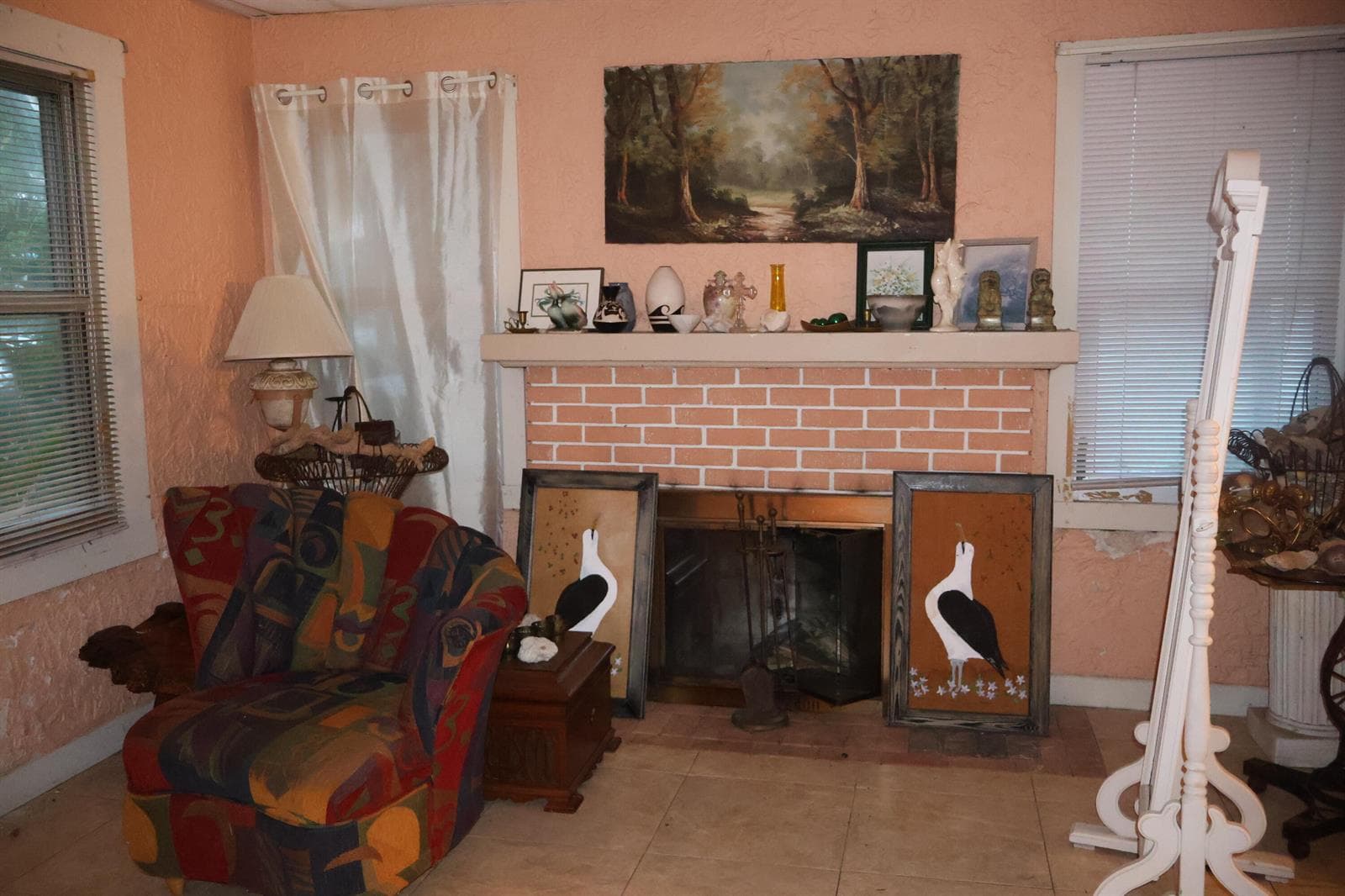 Living Room With Fireplace