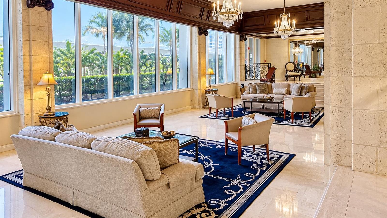 Opulent Sunlit Lobby Lounge