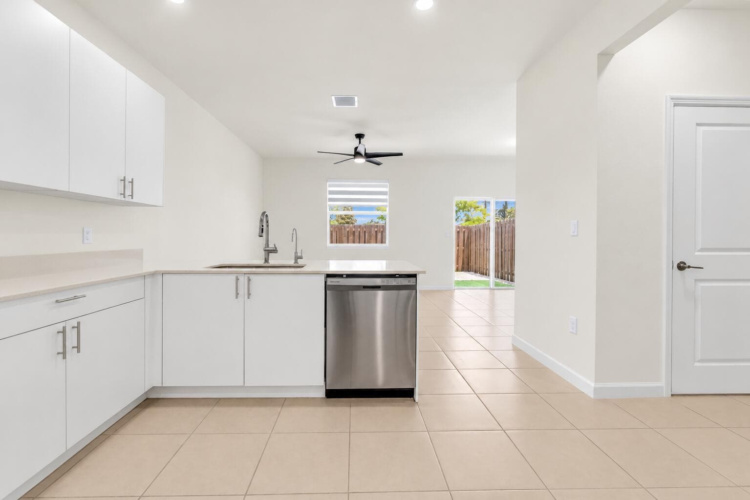 Vacant Modern Open-Plan Kitchen Interior