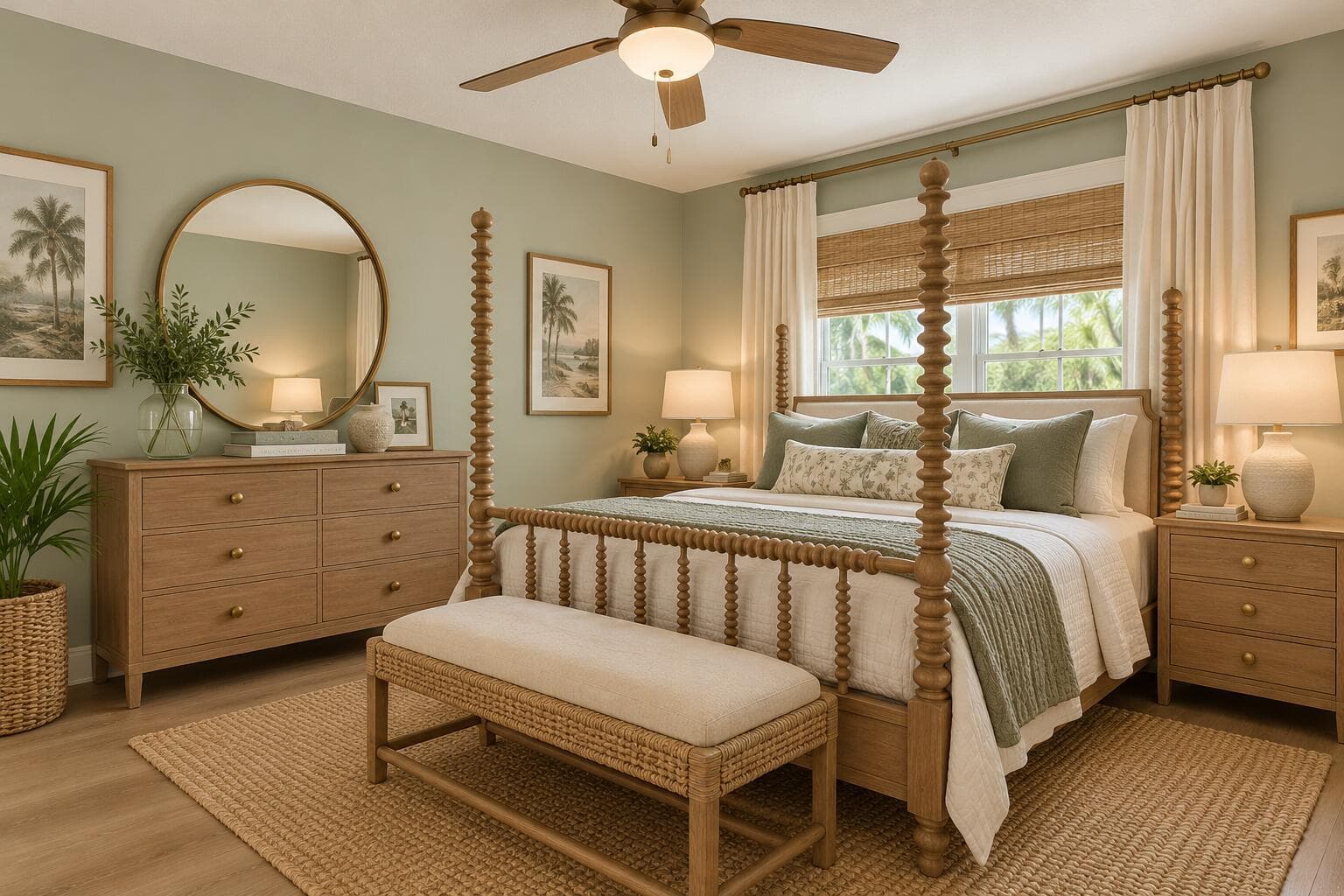 Serene Sage Coastal Bedroom