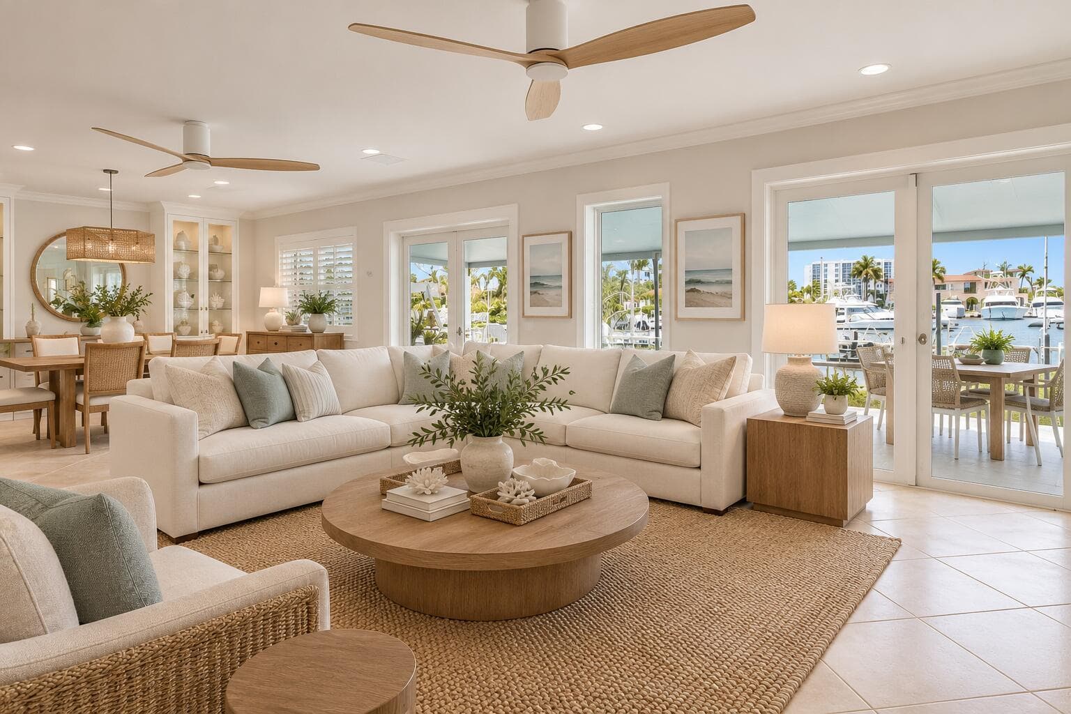 Bright Coastal Living Room with Marina V